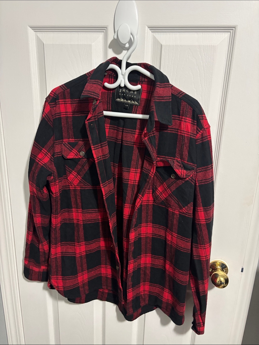 Jachs Red and Black Plaid Flannel Shirt